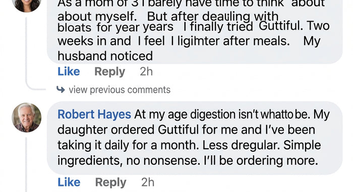 Screenshot of a real Facebook comment reviewing Guttiful